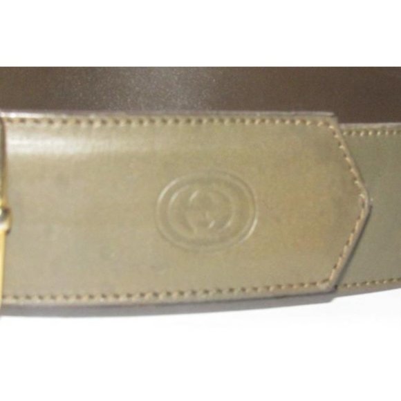 GUCCI Grey Embossed Leather w Gold Bamboo Buckle main image 9